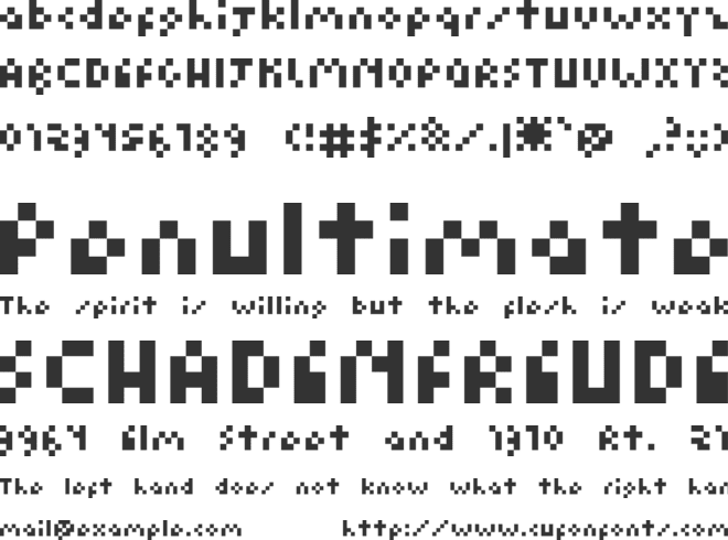 Kuadriculado font preview