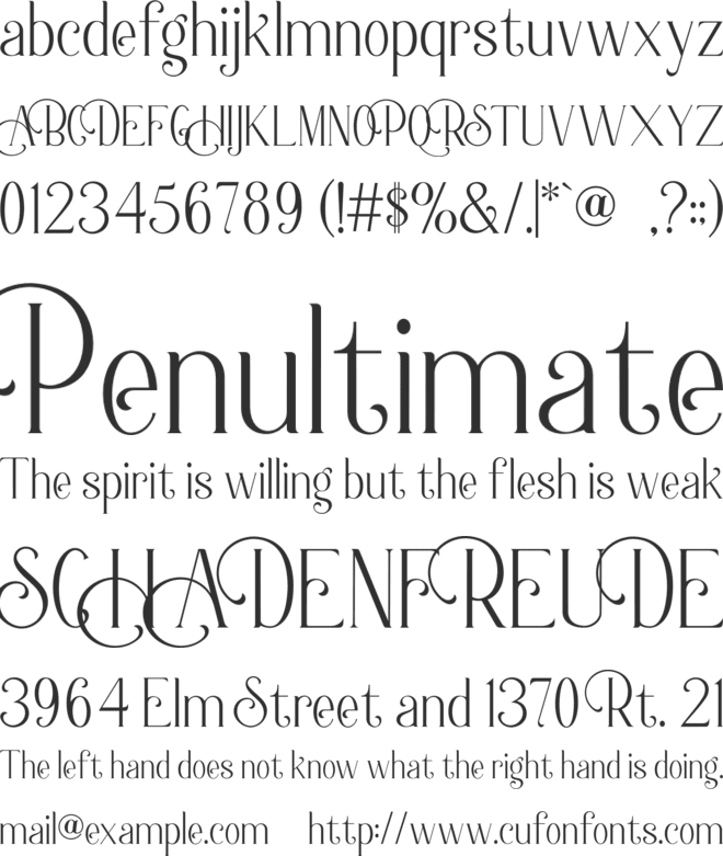Berlina Collection font preview