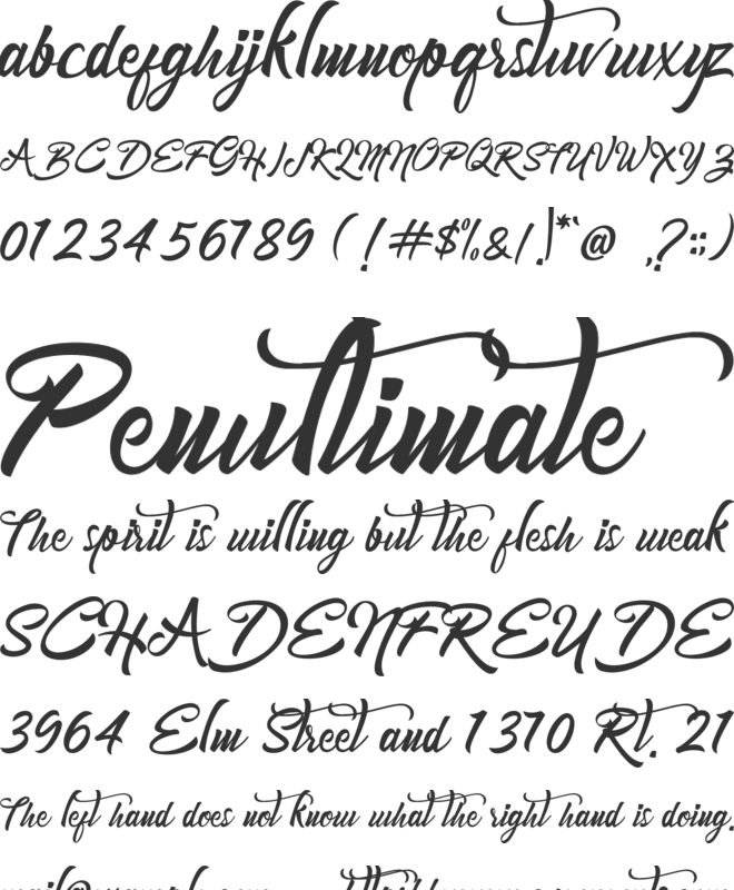 Mondena font preview