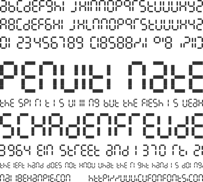 7LineDigital font preview