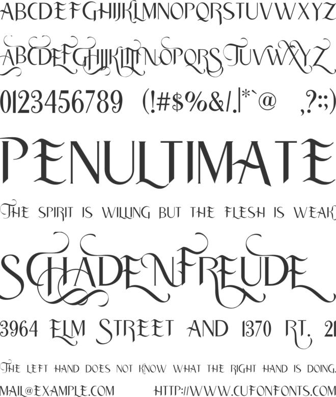 Traditian font preview