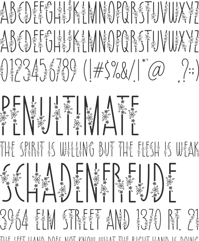 August Flower font preview