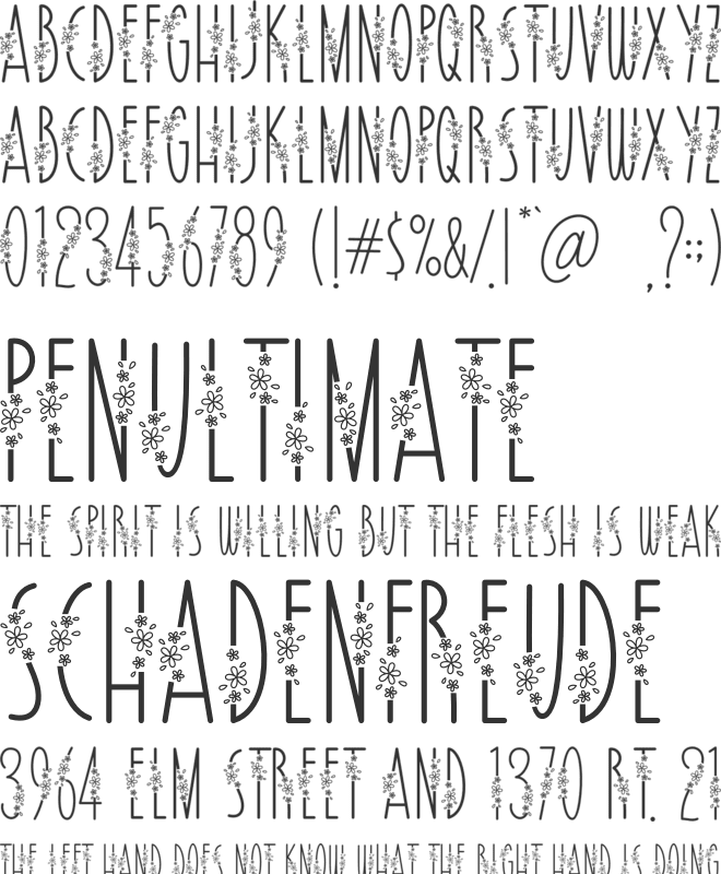 August Flower font preview