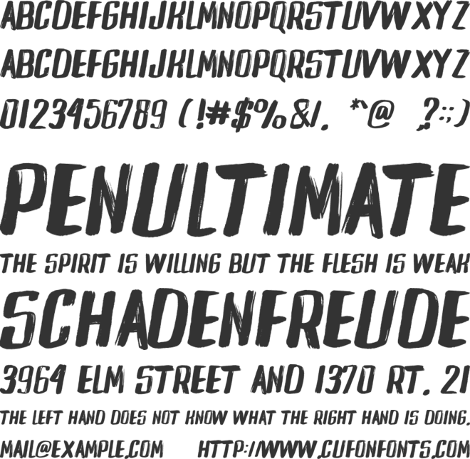 Off Side font preview