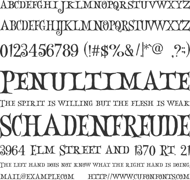 Night Mare font preview