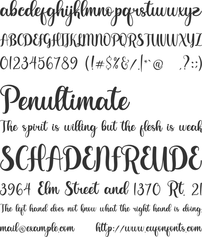 Balerina font preview
