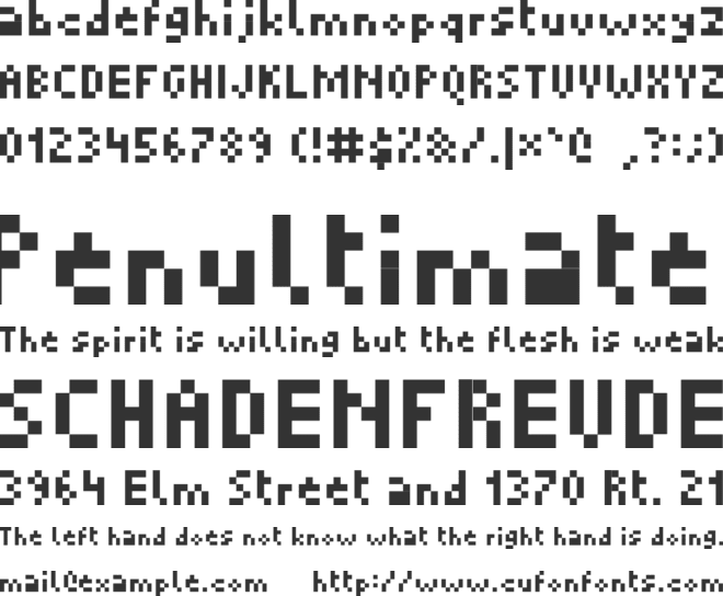 Micropixel font preview