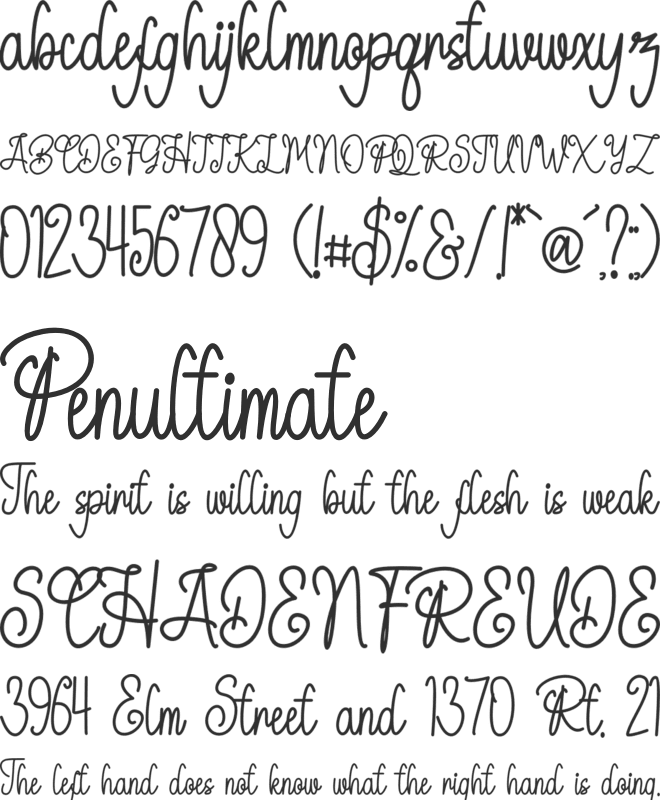 Beautyline font preview
