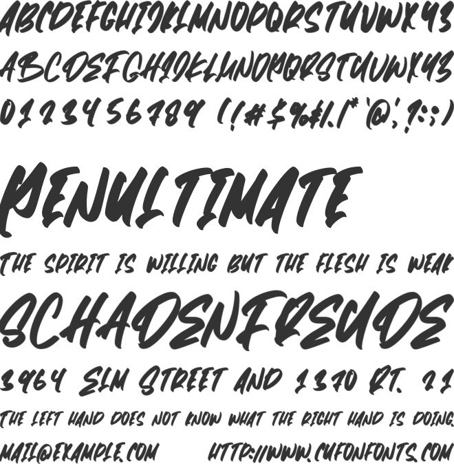 Oregon Street font preview