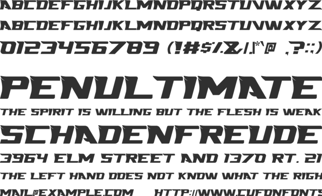 PROHERO font preview
