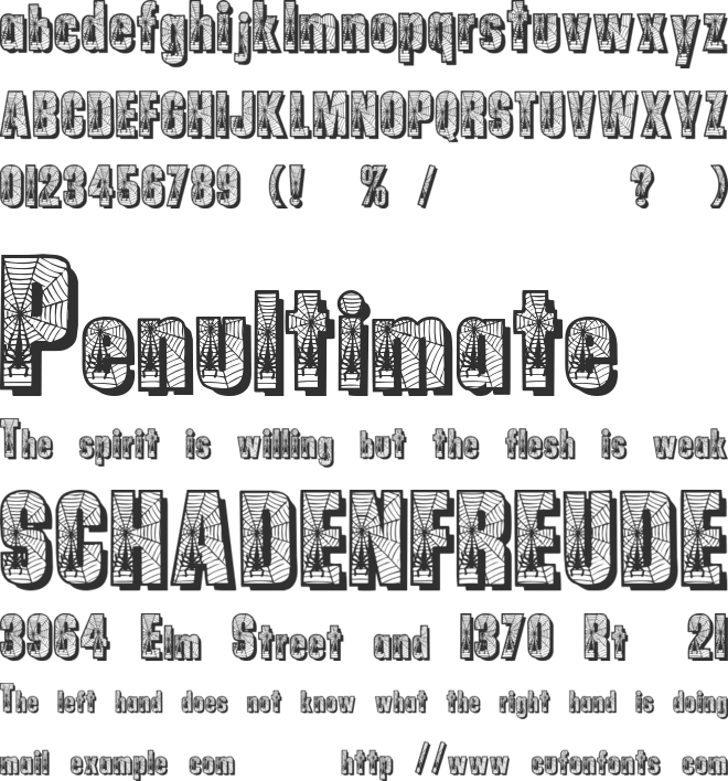 Spiders font preview