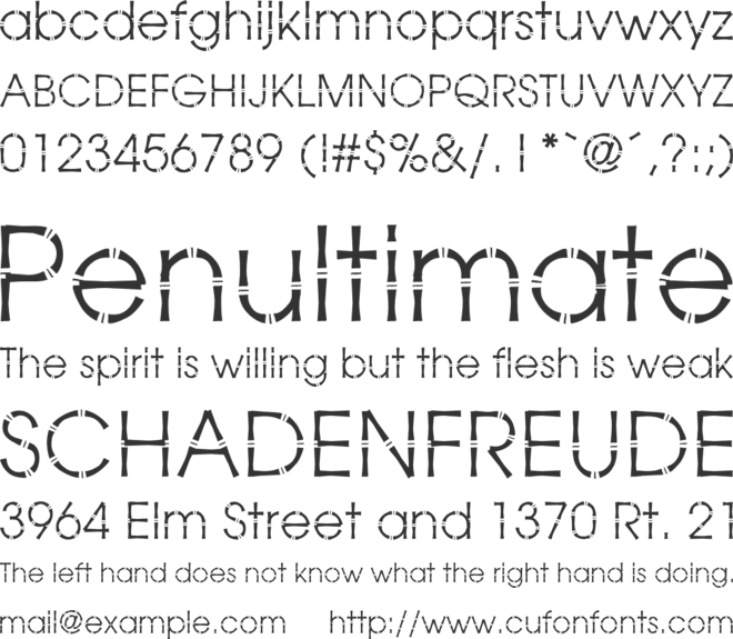 Bamboo Gothic font preview