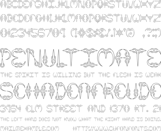 CLAW 1 (BRK) font preview