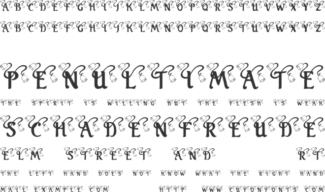 KR Wedding Bells font preview