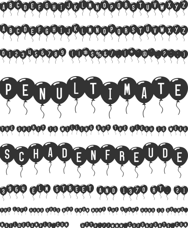 SF Balloons font preview