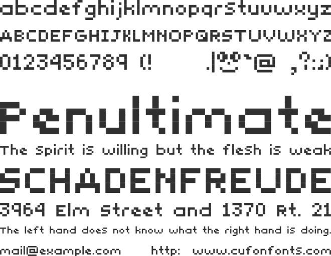 Yunapixel font preview