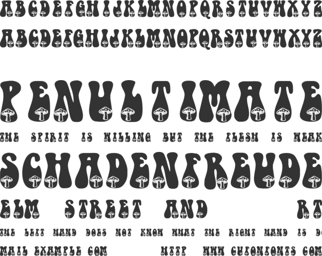 KR Shroom font preview