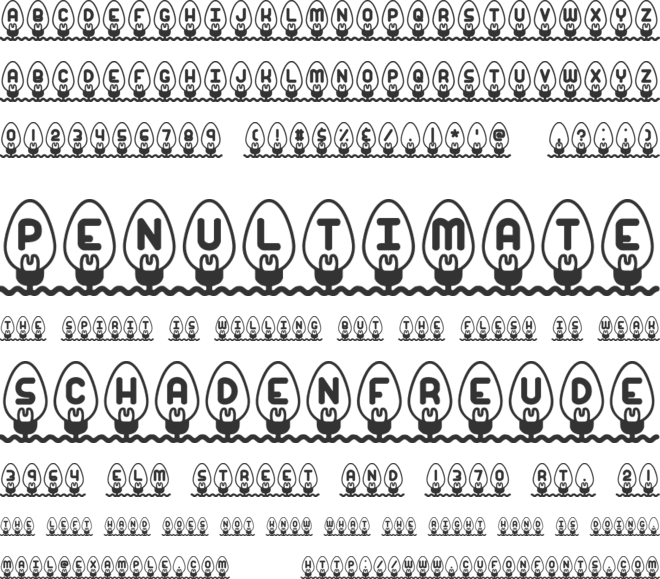 Xmas Lights (BRK) font preview