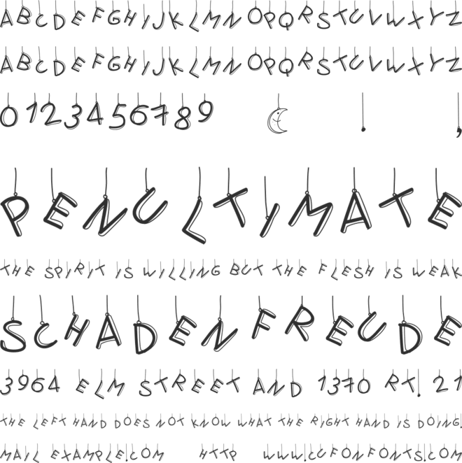PWFlymetothemoon font preview