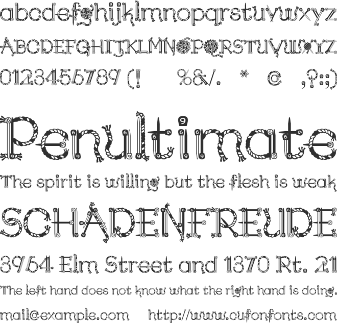 Kingthings Needles font preview