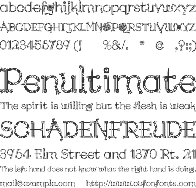 Kingthings Needles font preview