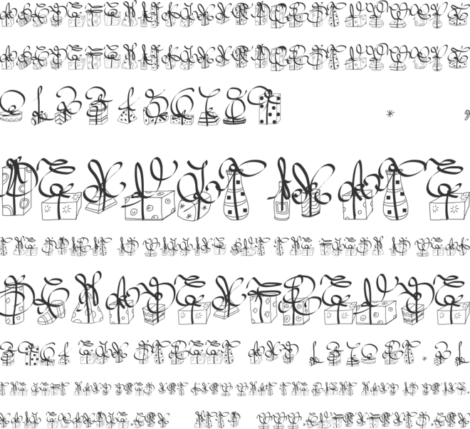 PWChristmasGifts font preview