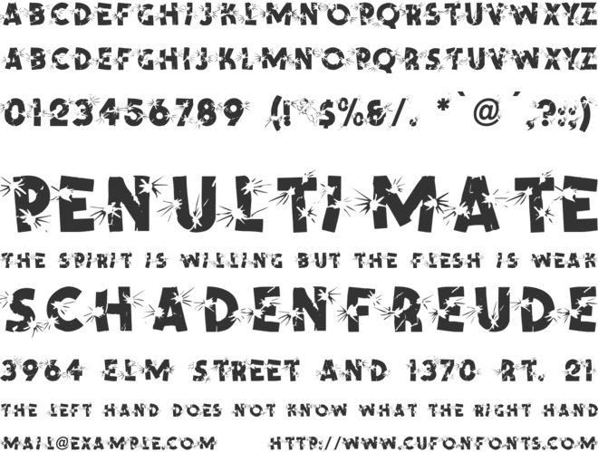 Shrapnel font preview