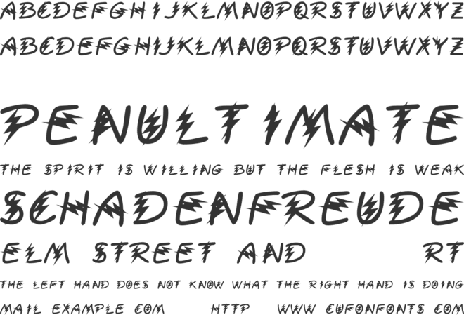 KR Electrified font preview