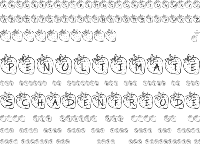 KR Strawberry font preview