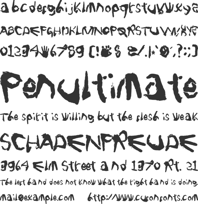 Finger Type font preview