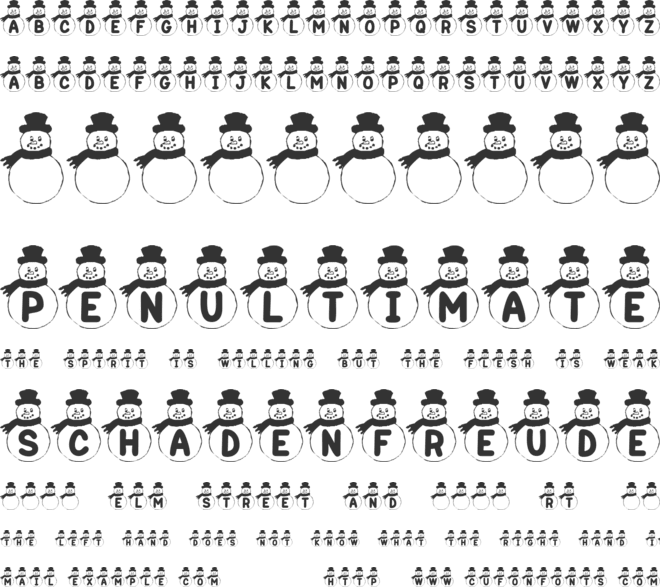 KR Snowman font preview