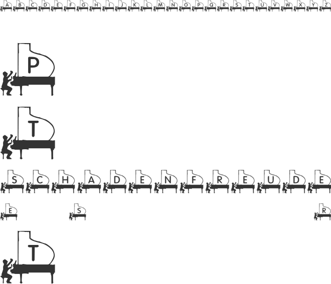 KR Piano Man font preview