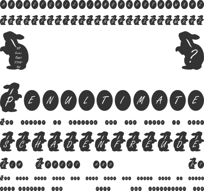 KR Easter Rabbit font preview
