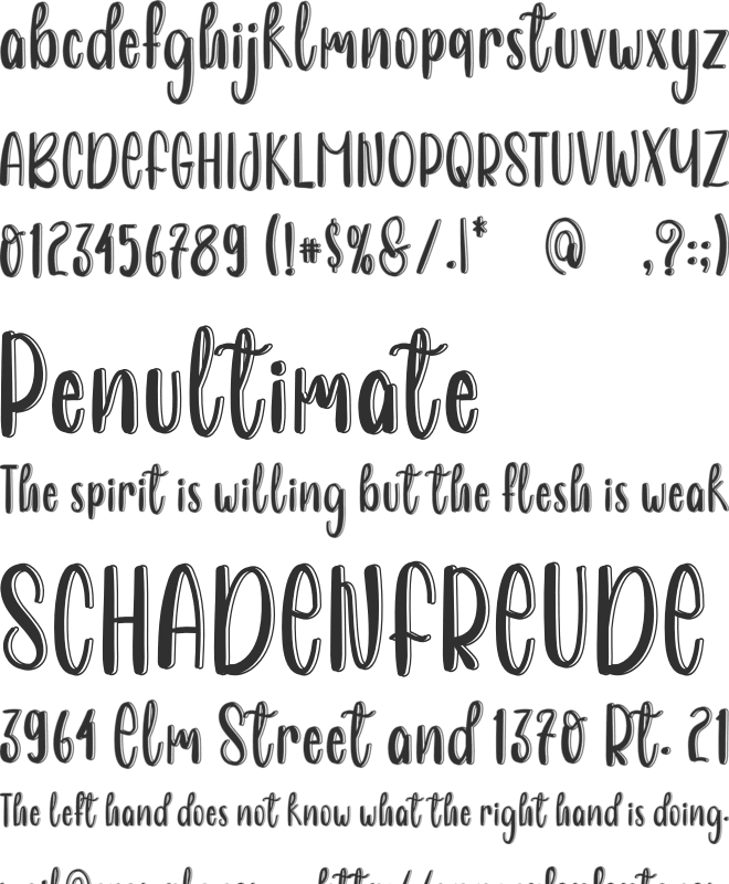 Winter Sunday font preview