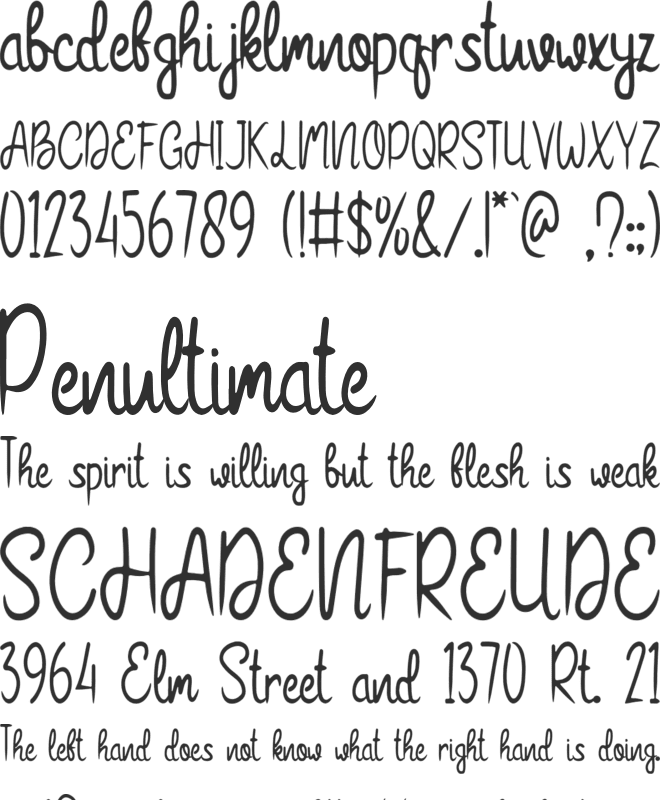 Bitter Coffee font preview