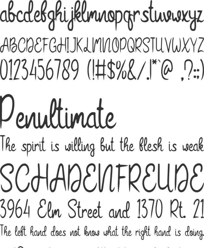 Bitter Coffee font preview