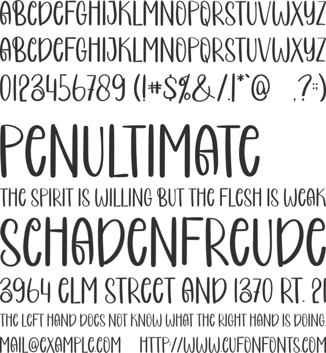 COCONUT CAKE font preview