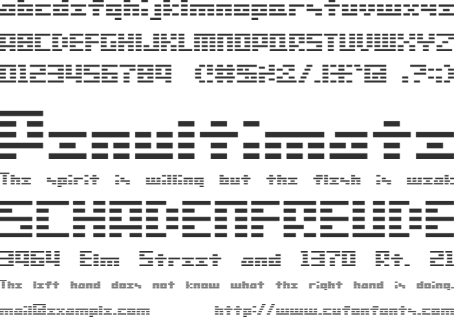 SG01 font preview