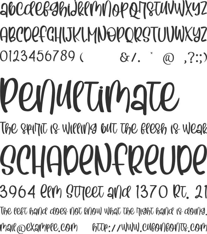 Scripted font preview