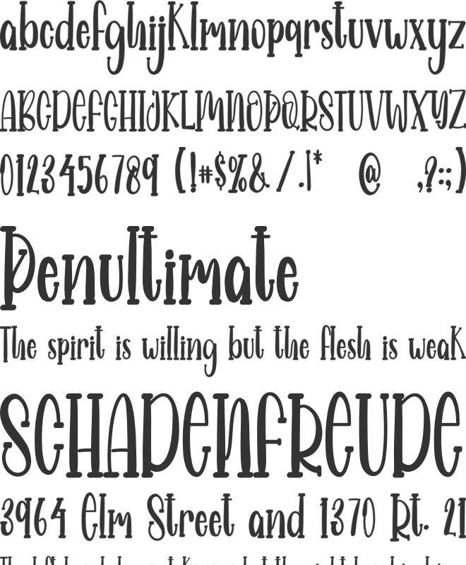 FARMHOUSE RECIPE font preview
