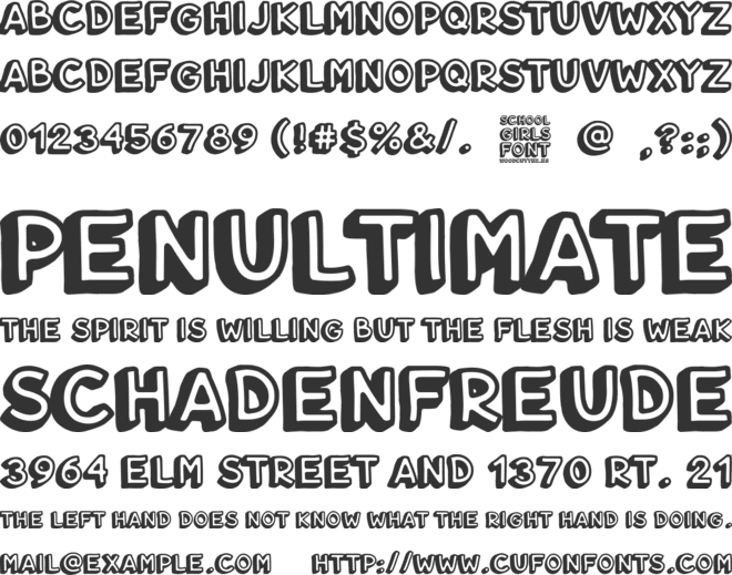 Schoolgirls font preview