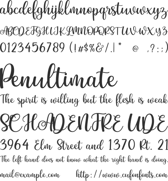Amberia font preview