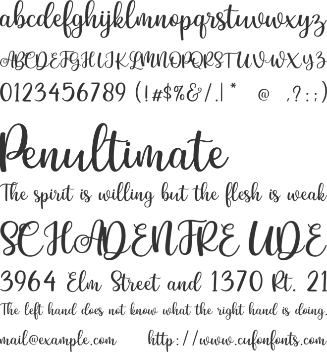 Amberia font preview