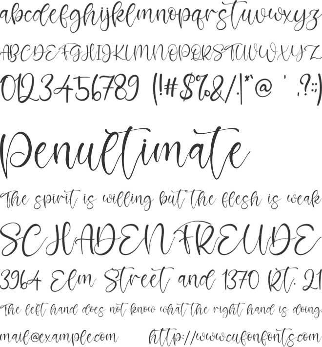 Rossalina Emma font preview