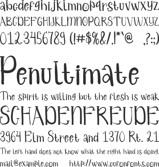 AdoorablyFont font preview