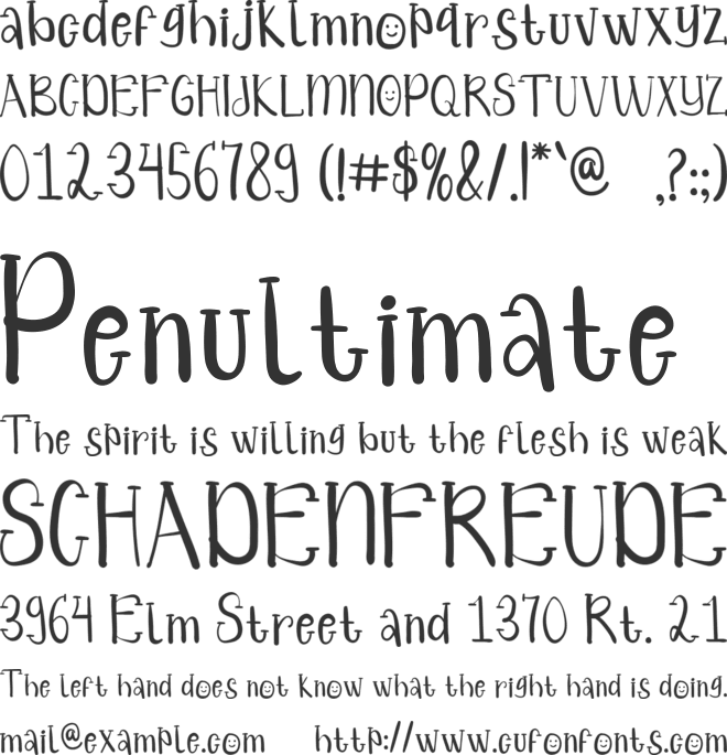 AdoorablyFont font preview