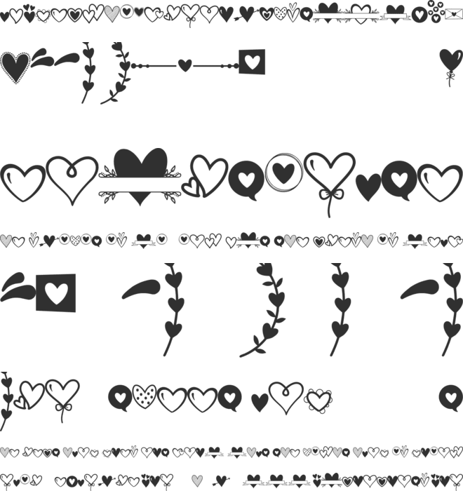 Merciful Heart Doodle font preview