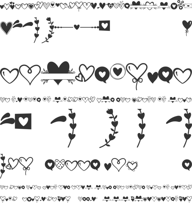 Merciful Heart Doodle font preview