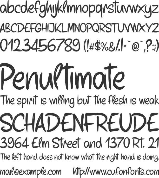 Your Highschool Crush font preview