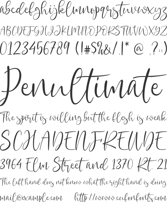 Winterlust font preview